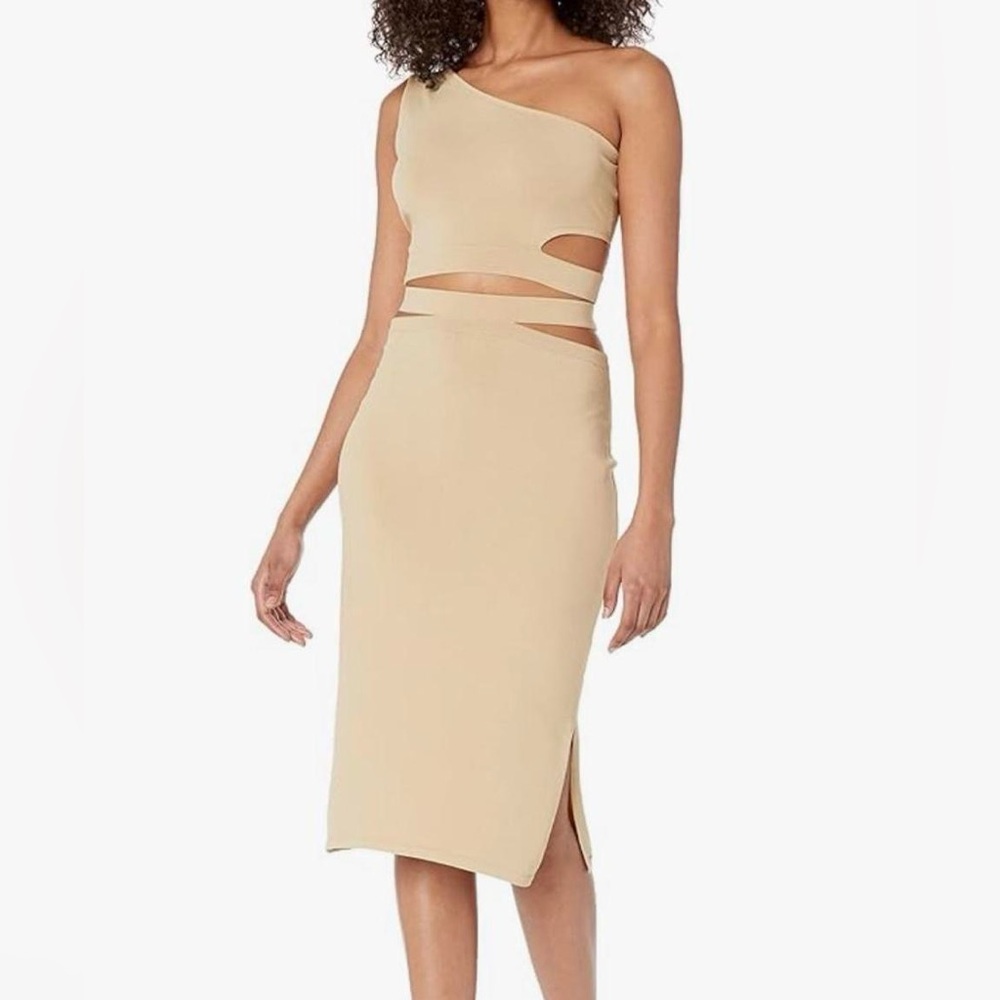 The Drop Women's Valentina Cropped One-Shoulder Cutout Top and Midi Skirt